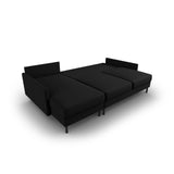 Scott 4-Sitzer Sofa, Linke Seite, umwandelbar mit Schlaffunktion, mit Bezug aus Strukturierter Stoff (Meg368) in Schwarz, 212x142 cm – Bild 6