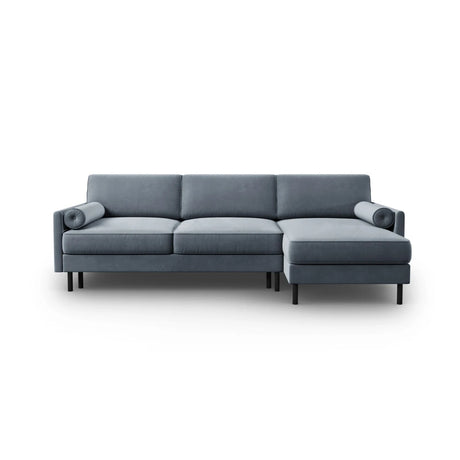 Scott 4-Sitzer Sofa, Rechte Seite, umwandelbar mit Schlaffunktion, mit Bezug aus Samt (Blu06) in Hellblau, 212x142 cm – Bild 1