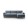 Scott 4-Sitzer Sofa, Rechte Seite, umwandelbar mit Schlaffunktion, mit Bezug aus Samt (Blu06) in Hellblau, 212x142 cm – Bild 1