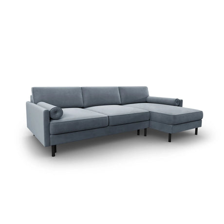 Scott 4-Sitzer Sofa, Rechte Seite, umwandelbar mit Schlaffunktion, mit Bezug aus Samt (Blu06) in Hellblau, 212x142 cm – Bild 4