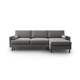 Scott 4-Sitzer Sofa, Rechte Seite, umwandelbar mit Schlaffunktion, mit Bezug aus Samt (Blu13) in Hellgrau, 212x142 cm – Bild 1