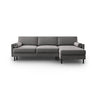 Scott 4-Sitzer Sofa, Rechte Seite, umwandelbar mit Schlaffunktion, mit Bezug aus Samt (Blu13) in Hellgrau, 212x142 cm – Bild 1