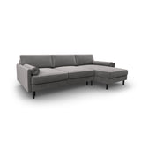 Scott 4-Sitzer Sofa, Rechte Seite, umwandelbar mit Schlaffunktion, mit Bezug aus Samt (Blu13) in Hellgrau, 212x142 cm – Bild 4