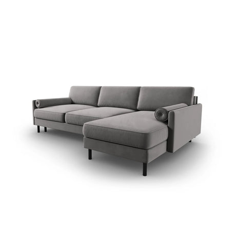 Scott 4-Sitzer Sofa, Rechte Seite, umwandelbar mit Schlaffunktion, mit Bezug aus Samt (Blu13) in Hellgrau, 212x142 cm – Bild 5
