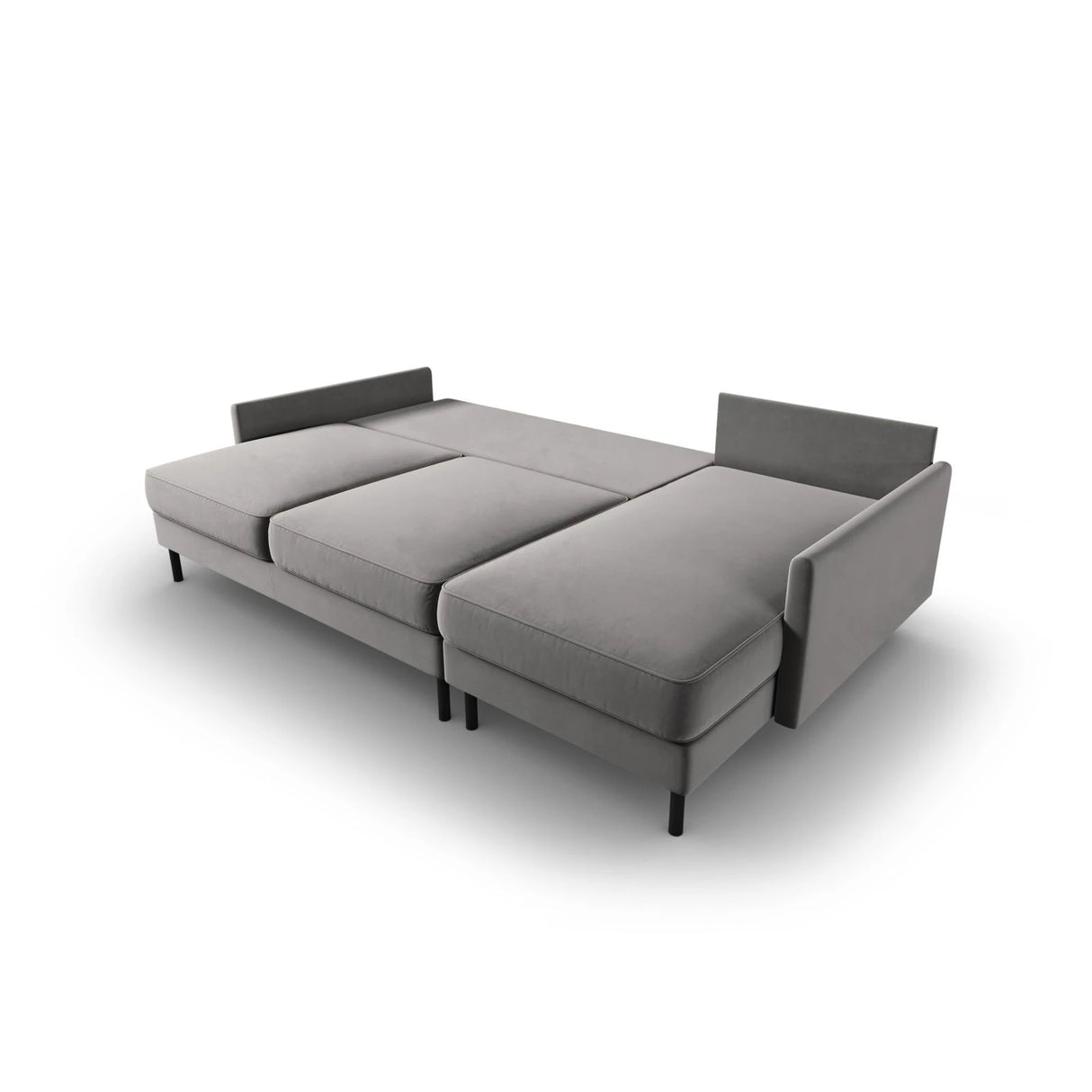 Scott 4-Sitzer Sofa, Rechte Seite, umwandelbar mit Schlaffunktion, mit Bezug aus Samt (Blu13) in Hellgrau, 212x142 cm – Bild 6