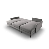 Scott 4-Sitzer Sofa, Rechte Seite, umwandelbar mit Schlaffunktion, mit Bezug aus Samt (Blu13) in Hellgrau, 212x142 cm – Bild 6