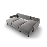 Scott 4-Sitzer Sofa, Rechte Seite, umwandelbar mit Schlaffunktion, mit Bezug aus Samt (Blu13) in Hellgrau, 212x142 cm – Bild 7