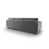 Scott 4-Sitzer Sofa, Rechte Seite, umwandelbar mit Schlaffunktion, mit Bezug aus Samt (Blu13) in Hellgrau, 212x142 cm – Bild 8
