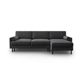 Scott 4-Sitzer Sofa, Rechte Seite, umwandelbar mit Schlaffunktion, mit Bezug aus Samt (Blu14) in Grau, 212x142 cm – Bild 1