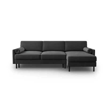 Scott 4-Sitzer Sofa, Rechte Seite, umwandelbar mit Schlaffunktion, mit Bezug aus Samt (Blu14) in Grau, 212x142 cm – Bild 1