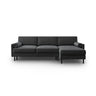 Scott 4-Sitzer Sofa, Rechte Seite, umwandelbar mit Schlaffunktion, mit Bezug aus Samt (Blu14) in Grau, 212x142 cm – Bild 1