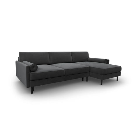 Scott 4-Sitzer Sofa, Rechte Seite, umwandelbar mit Schlaffunktion, mit Bezug aus Samt (Blu14) in Grau, 212x142 cm – Bild 4