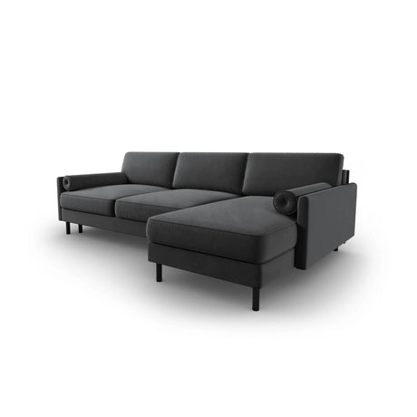 Scott 4-Sitzer Sofa, Rechte Seite, umwandelbar mit Schlaffunktion, mit Bezug aus Samt (Blu14) in Grau, 212x142 cm – Bild 5