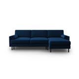 Scott 4-Sitzer Sofa, Rechte Seite, umwandelbar mit Schlaffunktion, mit Bezug aus Samt (Blu86) in Königsblau, 212x142 cm – Bild 1