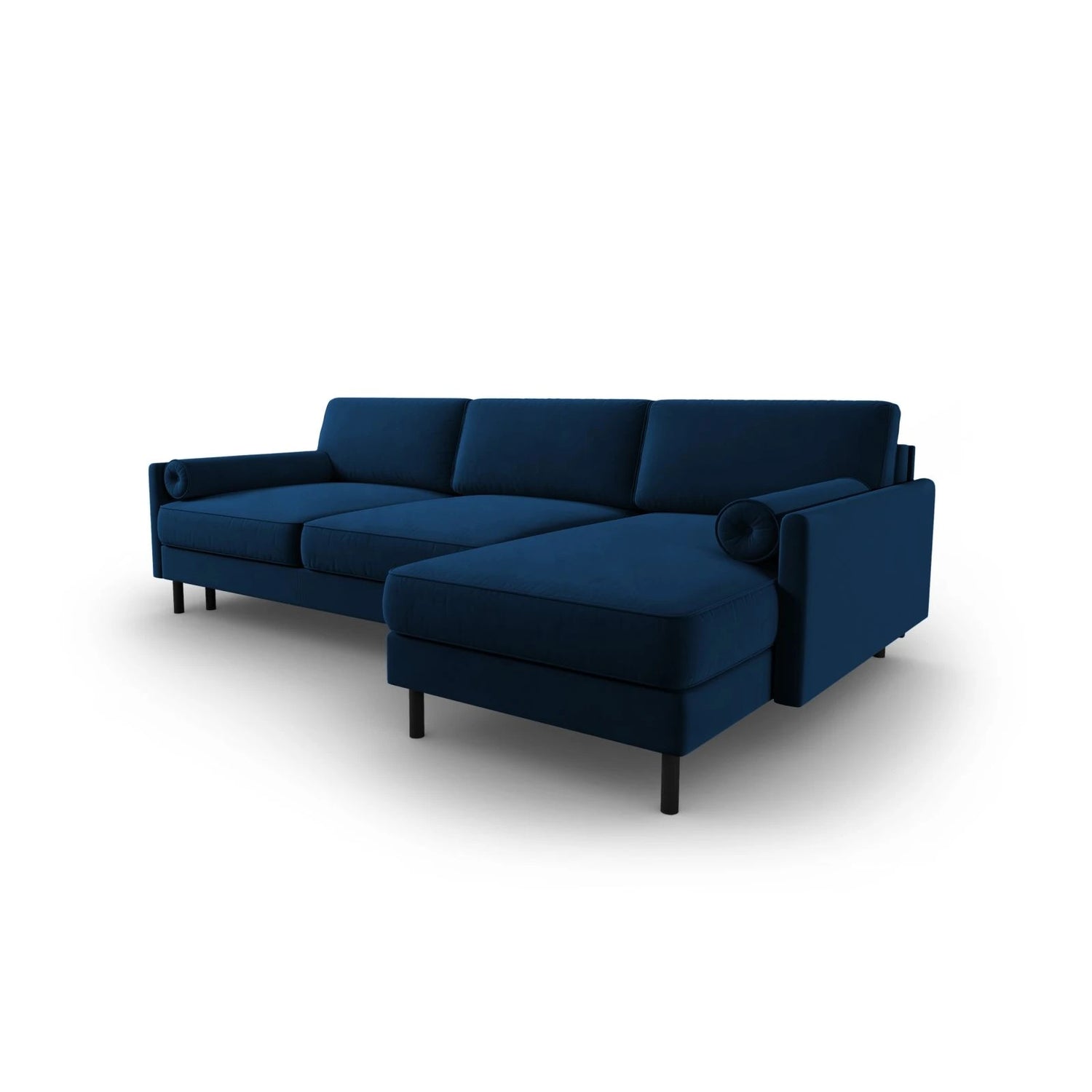 Scott 4-Sitzer Sofa, Rechte Seite, umwandelbar mit Schlaffunktion, mit Bezug aus Samt (Blu86) in Königsblau, 212x142 cm – Bild 5