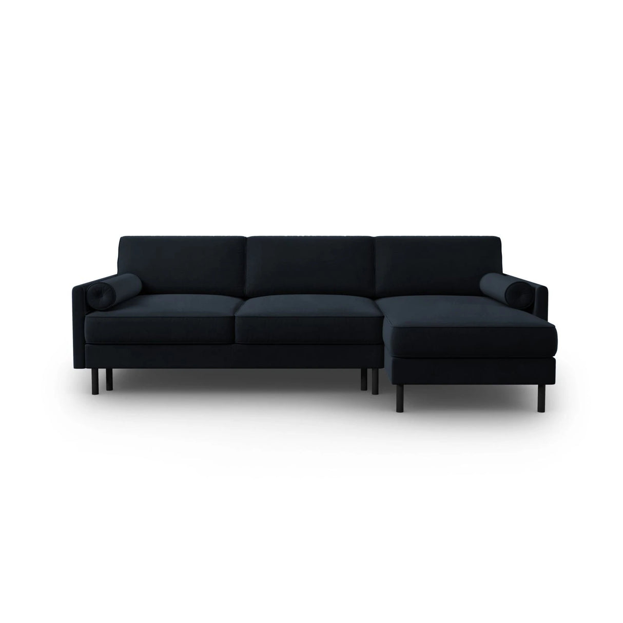 Scott 4-Sitzer Sofa, Rechte Seite, umwandelbar mit Schlaffunktion, mit Bezug aus Samt (Blu89) in Dunkelblau, 212x142 cm – Bild 1