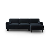 Scott 4-Sitzer Sofa, Rechte Seite, umwandelbar mit Schlaffunktion, mit Bezug aus Samt (Blu89) in Dunkelblau, 212x142 cm – Bild 1