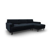 Scott 4-Sitzer Sofa, Rechte Seite, umwandelbar mit Schlaffunktion, mit Bezug aus Samt (Blu89) in Dunkelblau, 212x142 cm – Bild 4