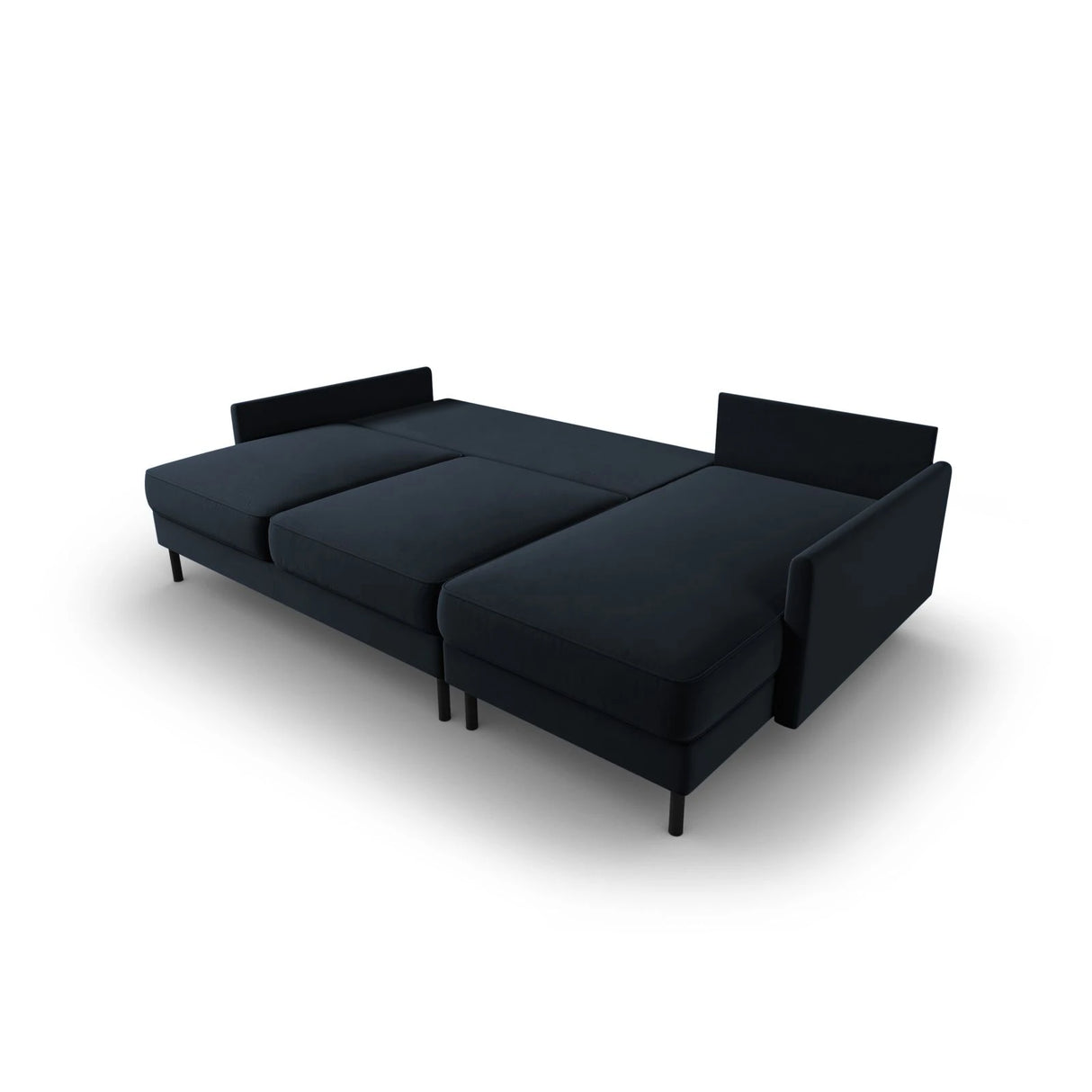 Scott 4-Sitzer Sofa, Rechte Seite, umwandelbar mit Schlaffunktion, mit Bezug aus Samt (Blu89) in Dunkelblau, 212x142 cm – Bild 6