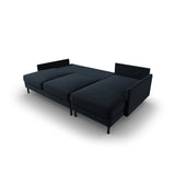 Scott 4-Sitzer Sofa, Rechte Seite, umwandelbar mit Schlaffunktion, mit Bezug aus Samt (Blu89) in Dunkelblau, 212x142 cm – Bild 6