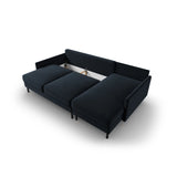 Scott 4-Sitzer Sofa, Rechte Seite, umwandelbar mit Schlaffunktion, mit Bezug aus Samt (Blu89) in Dunkelblau, 212x142 cm – Bild 7