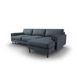 Scott 4-Sitzer Sofa, Rechte Seite, umwandelbar mit Schlaffunktion, mit Bezug aus Strukturierter Stoff (Meg361) in Blau, 212x142 cm – Bild 5