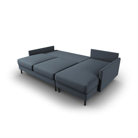 Scott 4-Sitzer Sofa, Rechte Seite, umwandelbar mit Schlaffunktion, mit Bezug aus Strukturierter Stoff (Meg361) in Blau, 212x142 cm – Bild 6