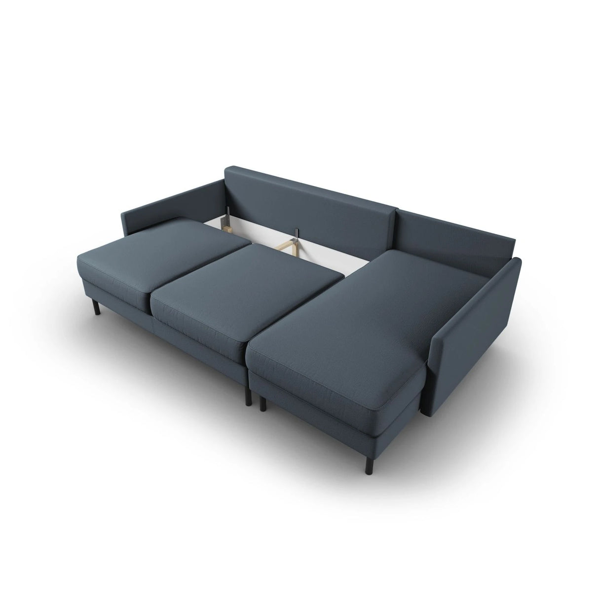 Scott 4-Sitzer Sofa, Rechte Seite, umwandelbar mit Schlaffunktion, mit Bezug aus Strukturierter Stoff (Meg361) in Blau, 212x142 cm – Bild 7