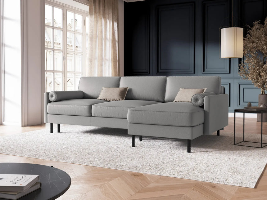 Scott 4-Sitzer Sofa, Rechte Seite, umwandelbar mit Schlaffunktion, mit Bezug aus Strukturierter Stoff (Meg363) in Hellgrau, 212x142 cm – Bild 2