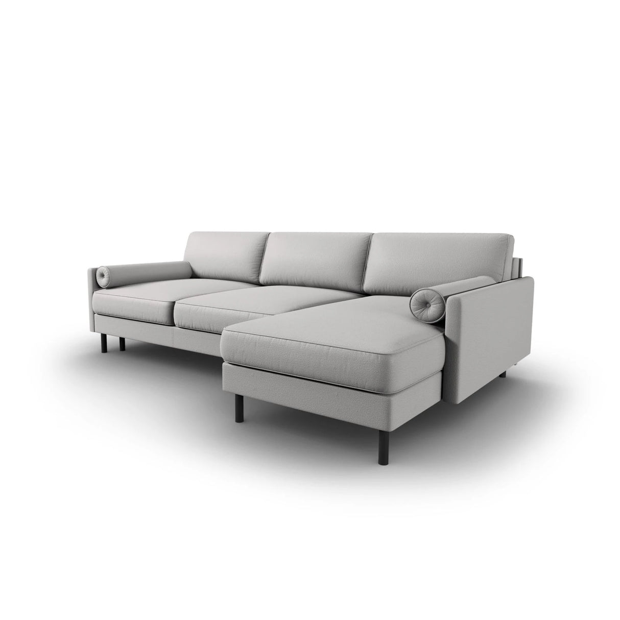 Scott 4-Sitzer Sofa, Rechte Seite, umwandelbar mit Schlaffunktion, mit Bezug aus Strukturierter Stoff (Meg363) in Hellgrau, 212x142 cm – Bild 5