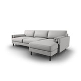 Scott 4-Sitzer Sofa, Rechte Seite, umwandelbar mit Schlaffunktion, mit Bezug aus Strukturierter Stoff (Meg363) in Hellgrau, 212x142 cm – Bild 5