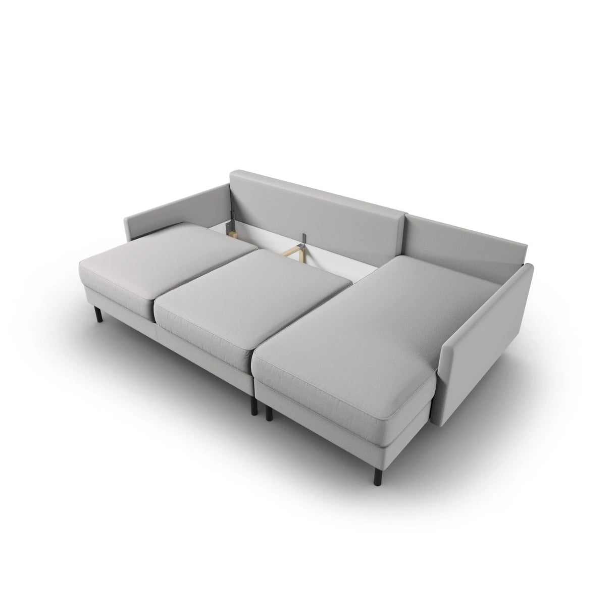 Scott 4-Sitzer Sofa, Rechte Seite, umwandelbar mit Schlaffunktion, mit Bezug aus Strukturierter Stoff (Meg363) in Hellgrau, 212x142 cm – Bild 7