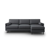 Scott 4-Sitzer Sofa, Rechte Seite, umwandelbar mit Schlaffunktion, mit Bezug aus Strukturierter Stoff (Meg367) in Dunkelgrau, 212x142 cm – Bild 1