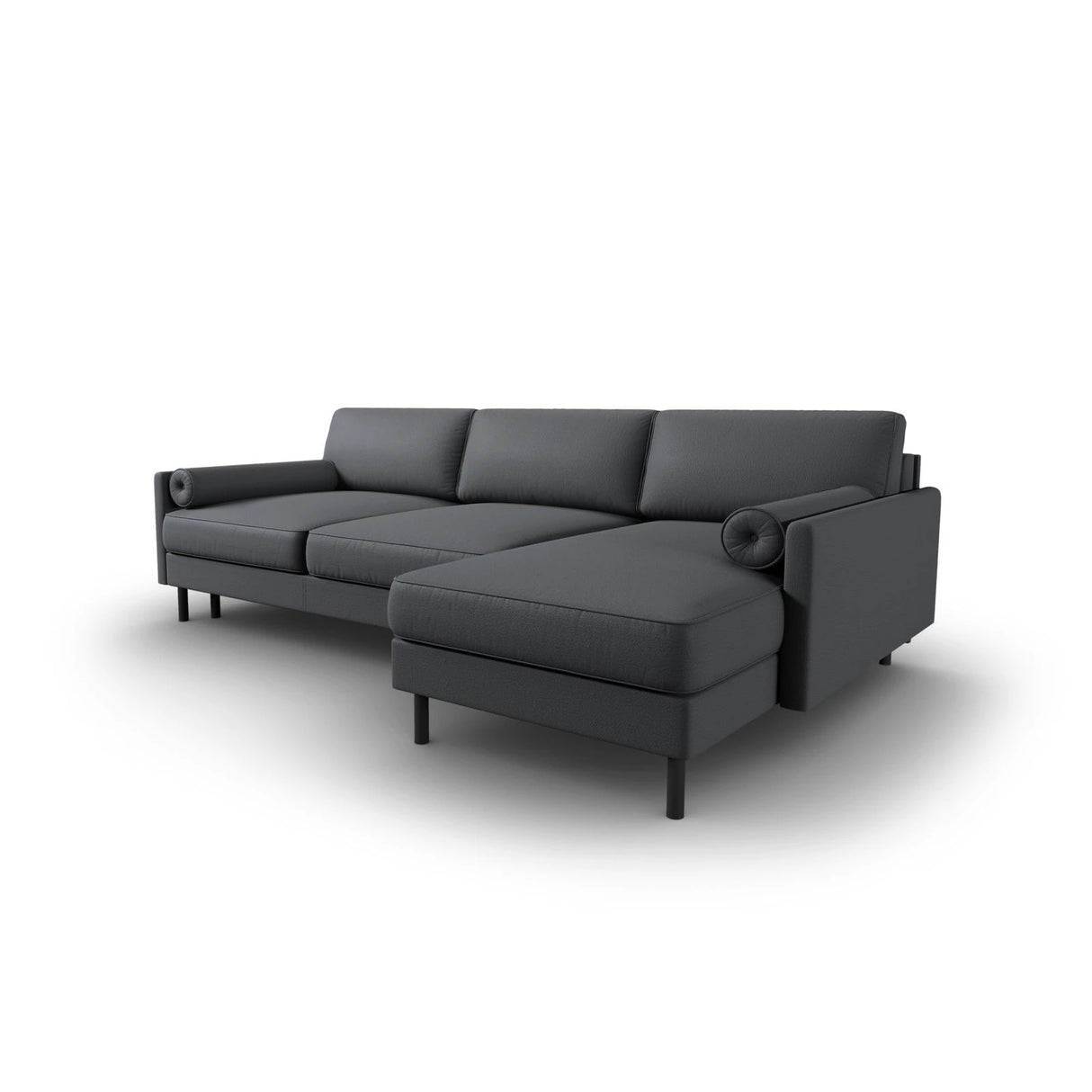 Scott 4-Sitzer Sofa, Rechte Seite, umwandelbar mit Schlaffunktion, mit Bezug aus Strukturierter Stoff (Meg367) in Dunkelgrau, 212x142 cm – Bild 5