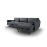 Scott 4-Sitzer Sofa, Rechte Seite, umwandelbar mit Schlaffunktion, mit Bezug aus Strukturierter Stoff (Meg367) in Dunkelgrau, 212x142 cm – Bild 5