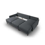 Scott 4-Sitzer Sofa, Rechte Seite, umwandelbar mit Schlaffunktion, mit Bezug aus Strukturierter Stoff (Meg367) in Dunkelgrau, 212x142 cm – Bild 7