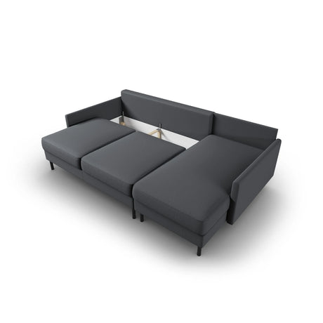 Scott 4-Sitzer Sofa, Rechte Seite, umwandelbar mit Schlaffunktion, mit Bezug aus Strukturierter Stoff (Meg367) in Dunkelgrau, 212x142 cm – Bild 7