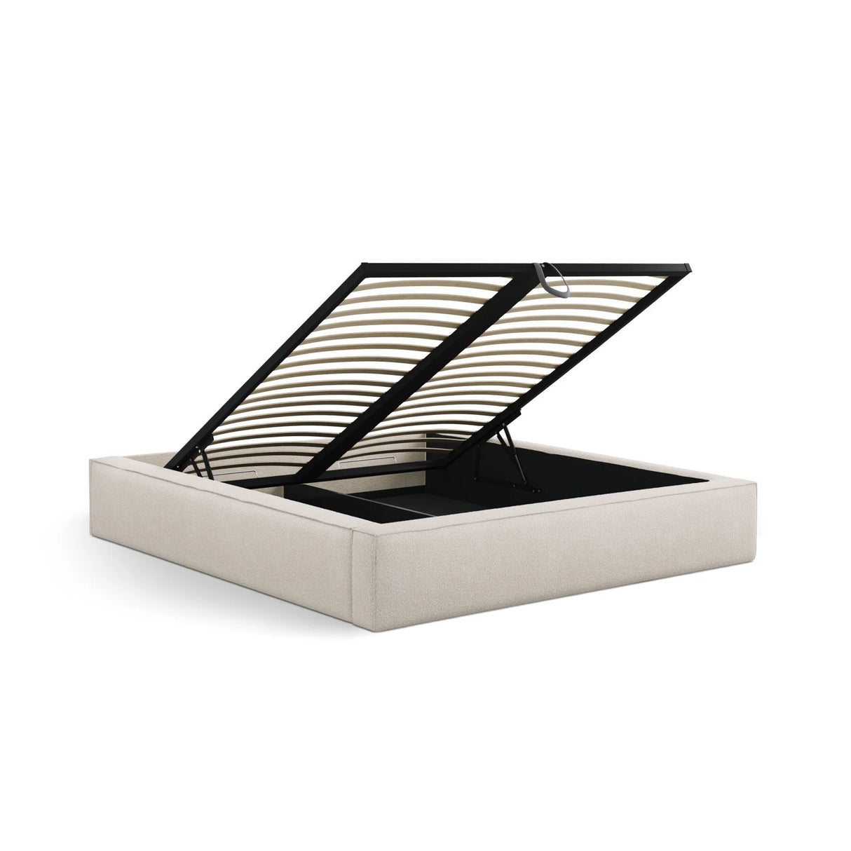 Simon Bett mit Stauraum in Boucle (LEG2) in Leichtes Beige, 200x200 cm – Bild 5