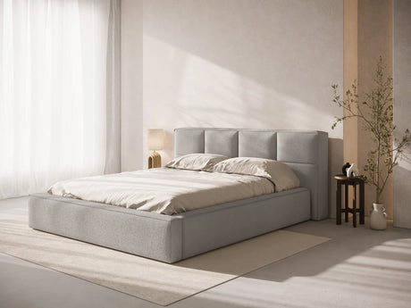 Simon Bett mit Stauraum in Boucle (LEG3) in Hellgrau, 180x200 cm – Bild 2