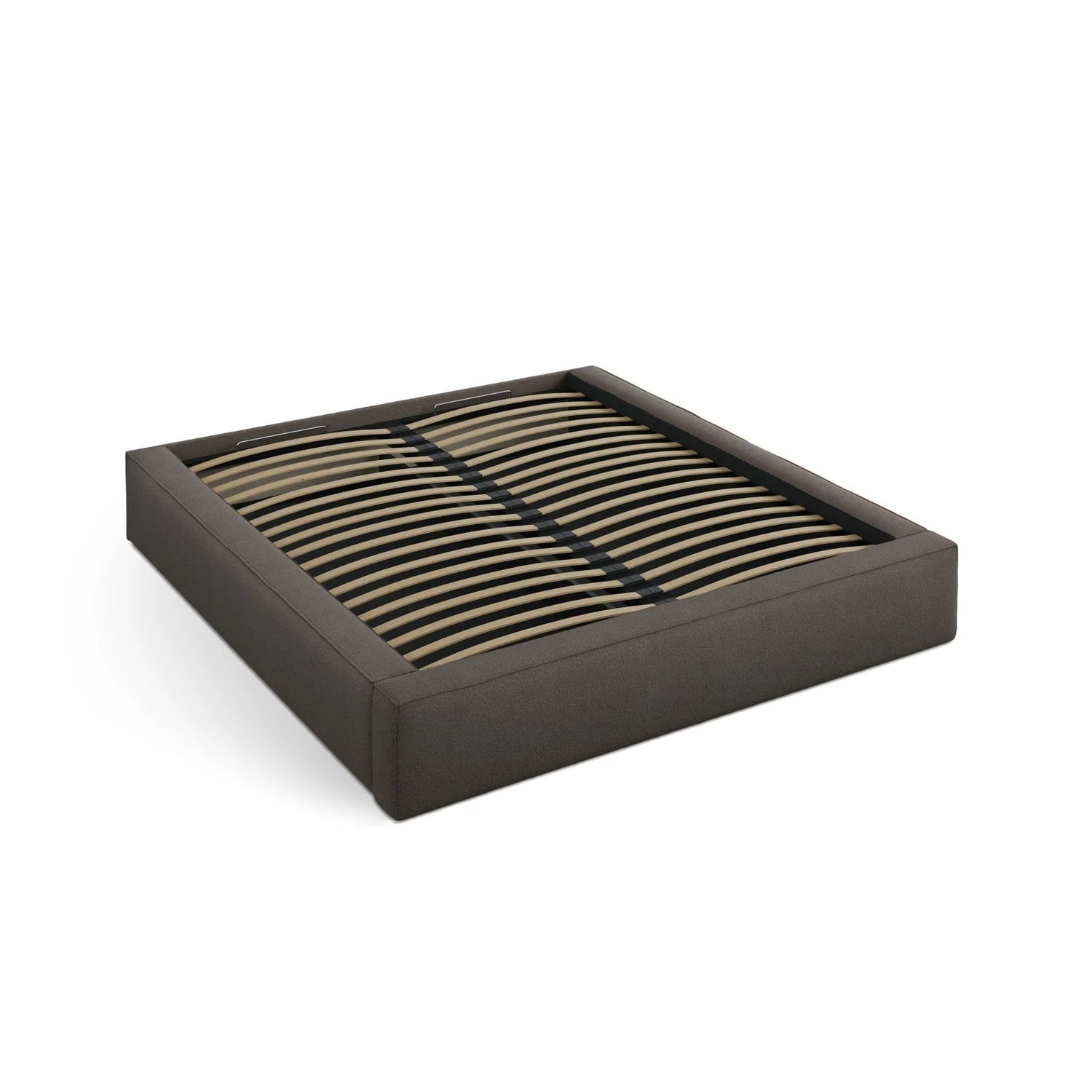 Simon Bett mit Stauraum in Boucle (LEG7) in Grau-braun, 160x200 cm – Bild 6