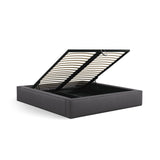 Simon Bett mit Stauraum in Boucle (LEG8) in Graphit, 180x200 cm – Bild 5