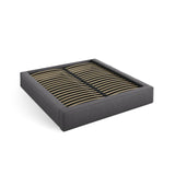 Simon Bett mit Stauraum in Boucle (LEG8) in Graphit, 180x200 cm – Bild 6