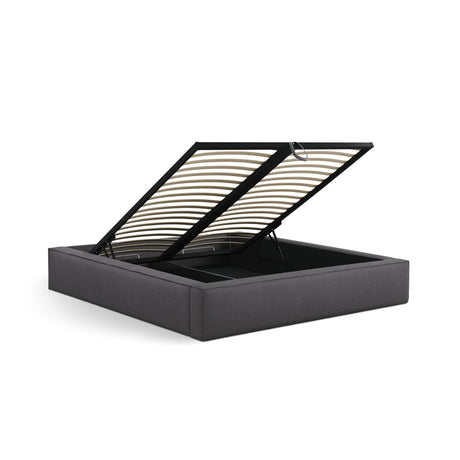 Simon Bett mit Stauraum in Boucle (LEG8) in Graphit, 200x200 cm – Bild 5