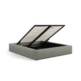 Simon Bett mit Stauraum in Strukturierter Stoff (Pue33) in Moss Green Melange, 200x200 cm – Bild 5