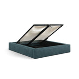Simon Bett mit Stauraum in Strukturierter Stoff (Pue39) in Green Blue Melange, 180x200 cm – Bild 5