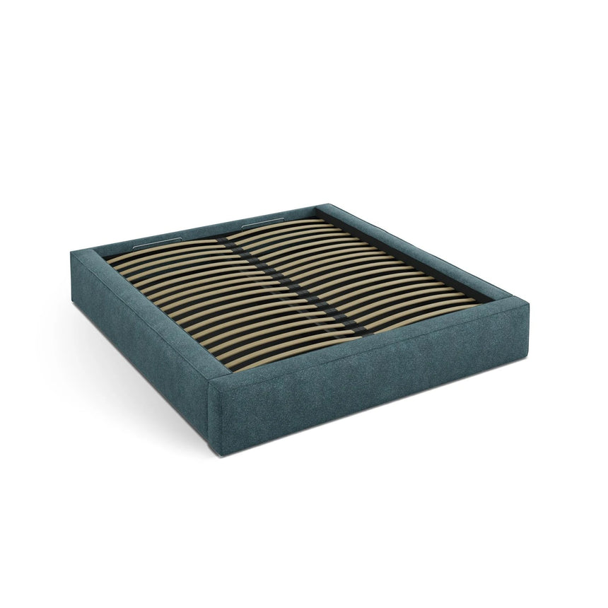 Simon Bett mit Stauraum in Strukturierter Stoff (Pue39) in Green Blue Melange, 180x200 cm – Bild 6