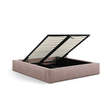 Simon Bett mit Stauraum in Strukturierter Stoff (Pue68) in Pink Melange, 160x200 cm – Bild 5