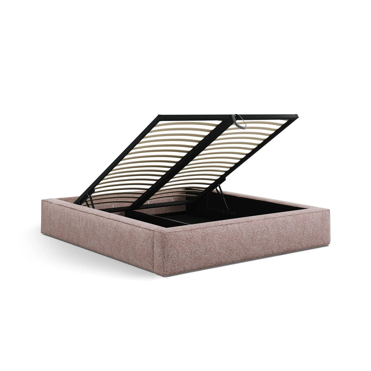 Simon Bett mit Stauraum in Strukturierter Stoff (Pue68) in Pink Melange, 180x200 cm – Bild 5