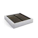 Simon Bett mit Stauraum in Strukturierter Stoff (Pue80) in Light Grey Melange, 200x200 cm – Bild 6