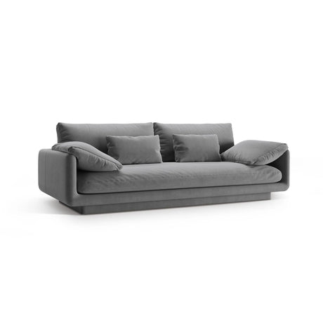 Torino 3-Sitzer Sofa aus Samt (CasAsh) in Hellgrau, 220x103 cm – Bild 3